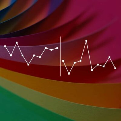 Colorful background with overlay graph lines