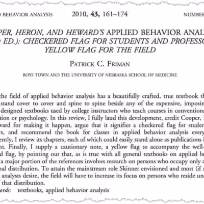 Journal article on applied behavior analysis review.