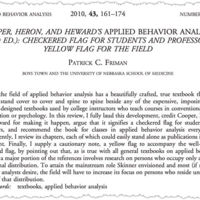 Journal article on applied behavior analysis review.