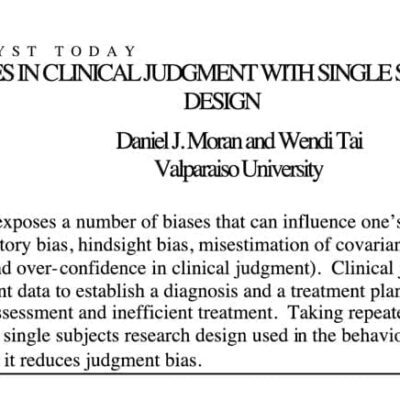 Reducing biases in clinical judgment with treatment design.