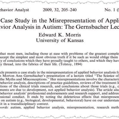 Article on autism behavior analysis misrepresentation.