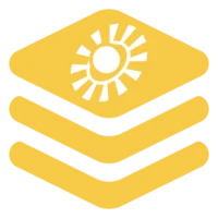 A yellow icon with a sun on it, part of the Cosmic Bundle (Copy).
