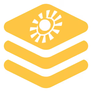 A yellow icon with a sun on it, part of the Cosmic Bundle (Copy).