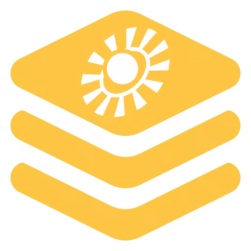 A yellow icon with a sun on it, part of the Cosmic Bundle (Copy).