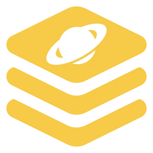 A "Planetary Bundle" of yellow stacks with a saturn in the middle.