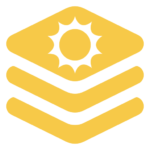 A yellow and white icon with a sun on it, part of the Supernova Bundle.
