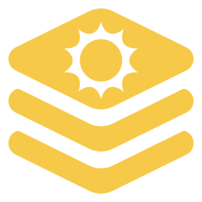 A yellow and white icon with a sun on it, part of the Supernova Bundle.