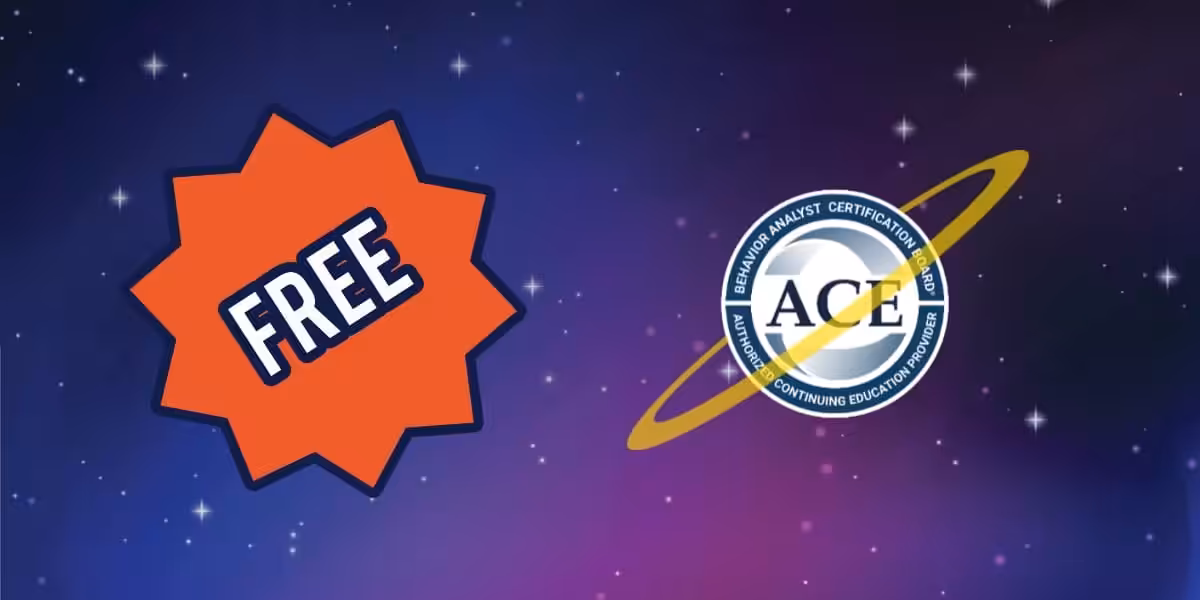 Free BCBA CEUs with ACE certification logo on starry background.