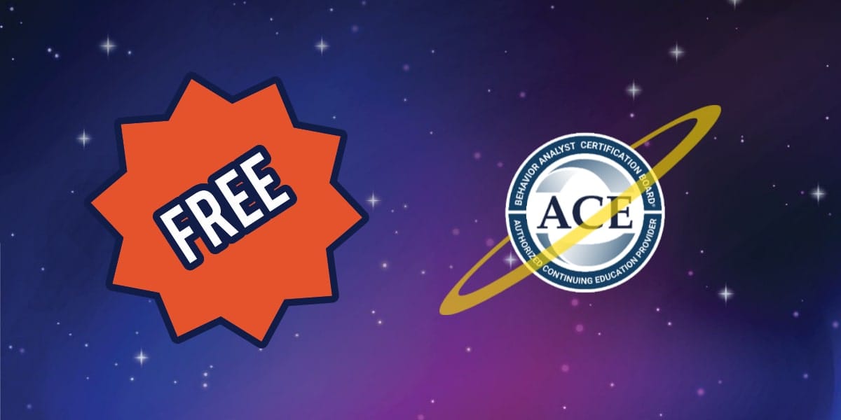 Free BCBA CEUs with ACE certification logo on starry background.