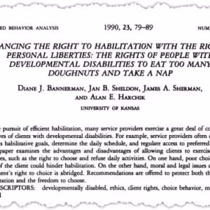 Article on rights of people with developmental disabilities.