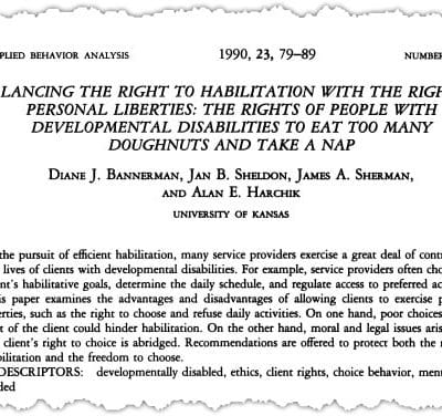 Article on rights of people with developmental disabilities.