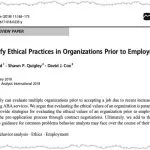 Journal article on ethical practices in organizations.