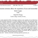 Journal article on pressession attention effects on acquisition.