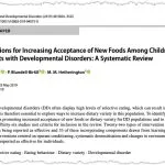 Research paper on food acceptance in developmental disorders.