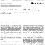 Article on cultural awareness in behavior analysis.