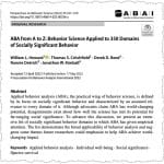 Journal article on ABA in socially significant behavior.