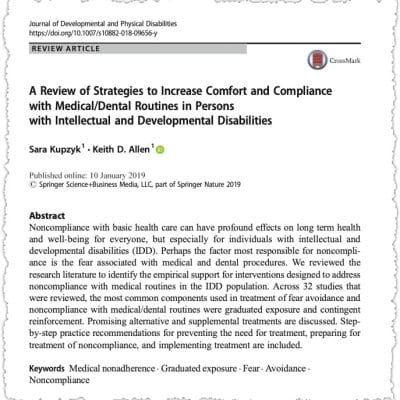 Strategies for compliance with medical routines in IDD