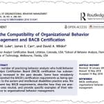 Article on organizational behavior and BACB certification.