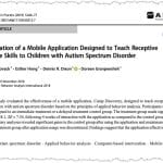 Research article on autism mobile app study.