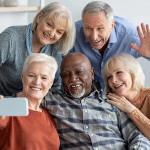 Group of seniors taking a selfie