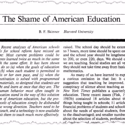 Academic article on education by B.F. Skinner