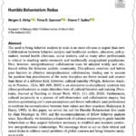 A journal article titled "Humble Behaviorism Redux" by Megan S. Kirby, Trina D. Spencer, and Shane T. Spiker, with the abstract discussing the importance of collaboration in behavior analysis and humility.