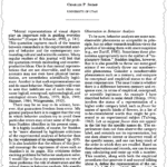 A black-and-white journal page titled "Observation and Theory in Behavior Analysis" by Charles P. Shimp. The text discusses mental representations, analysis, and scientific methods in behavioral research.